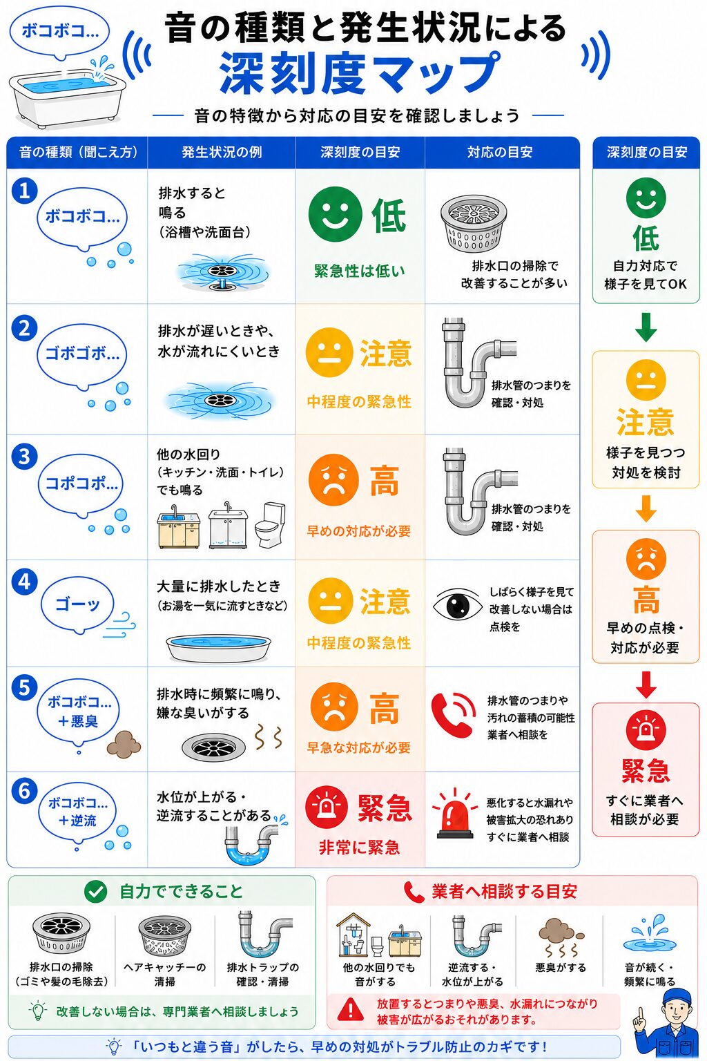 排水口のボコボコ音を発生状況から確認するマップ