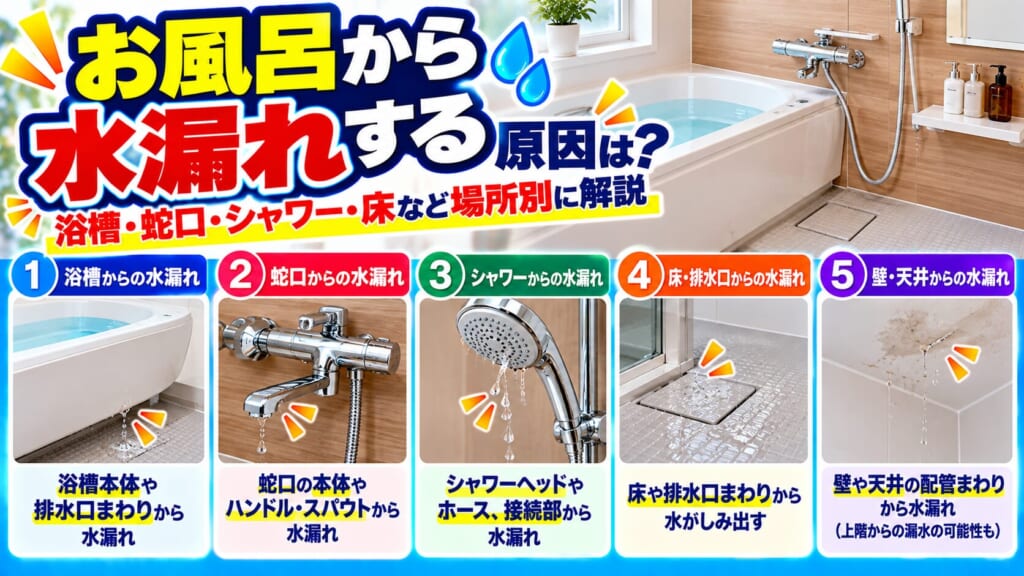 お風呂の水漏れ原因