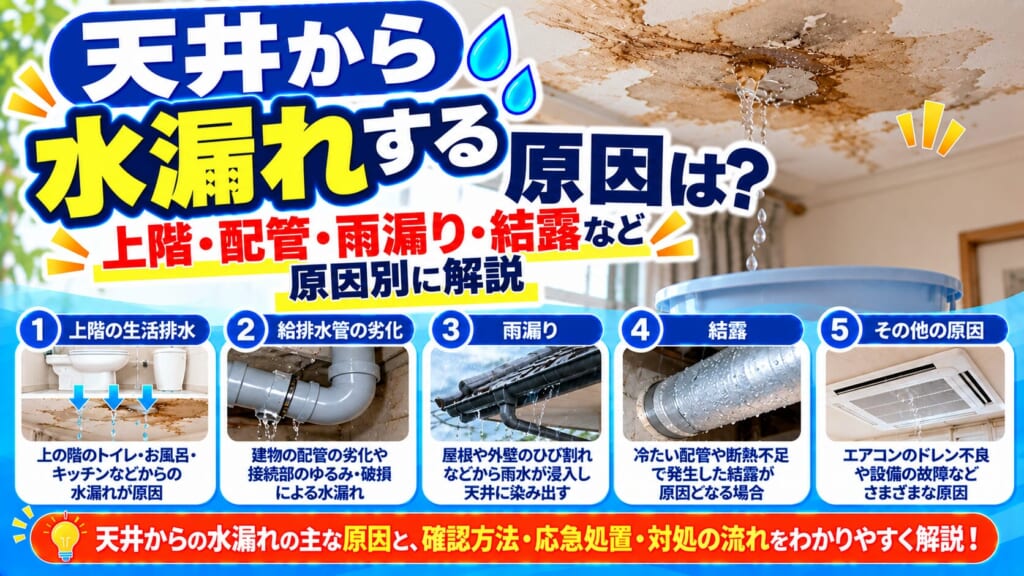 天井からの水漏れ原因を徹底解説
