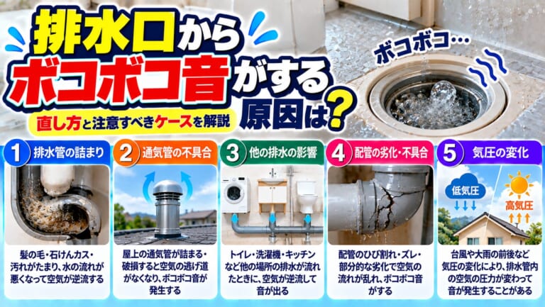排水口のボコボコ音 原因と対策