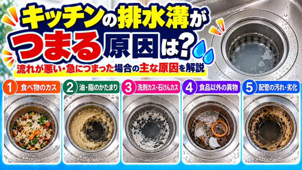 キッチン排水溝のつまり原因