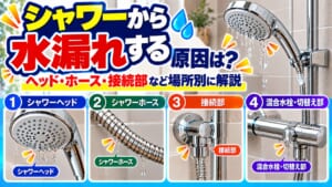 シャワー水漏れ原因インフォグラフィック