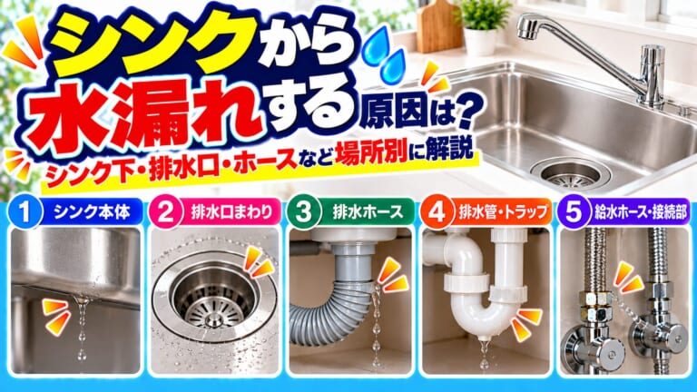 シンク水漏れ原因インフォグラフィック