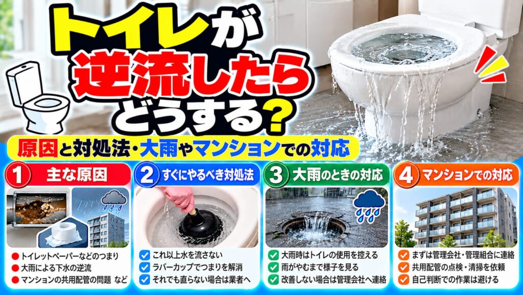 トイレ逆流の原因と対処法