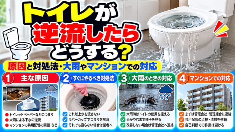 トイレ逆流の原因と対処法