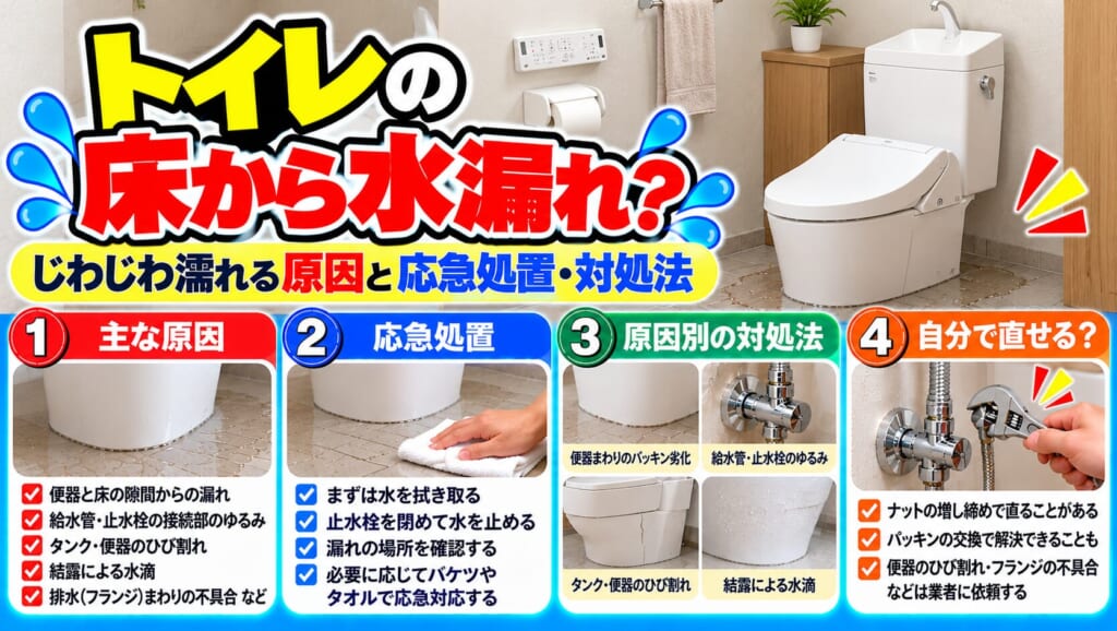トイレ床の水漏れ原因と対処法