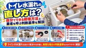 トイレ水漏れ修理の手順と判断基準