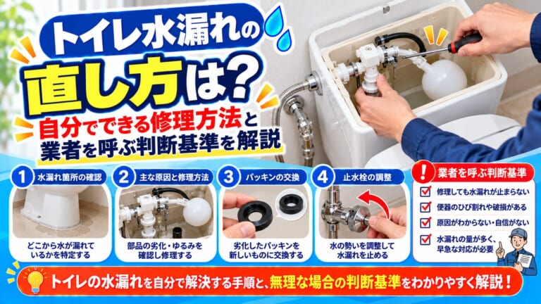 トイレ水漏れ修理の手順と判断基準