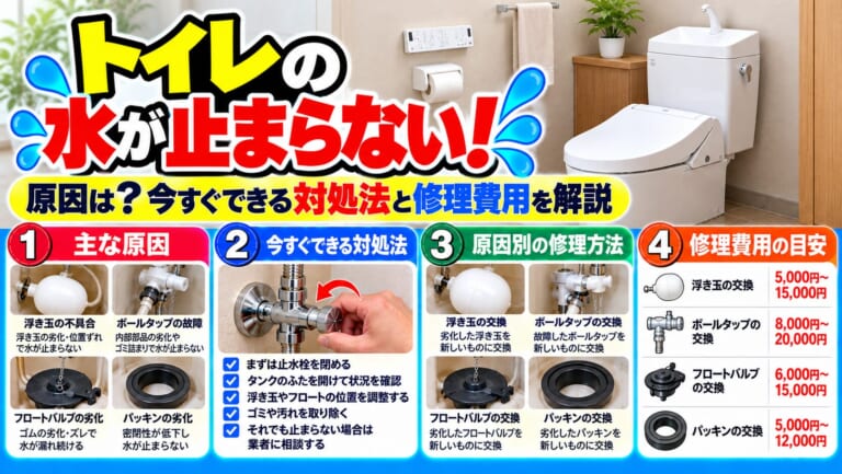 トイレの水が止まらない原因と対処法