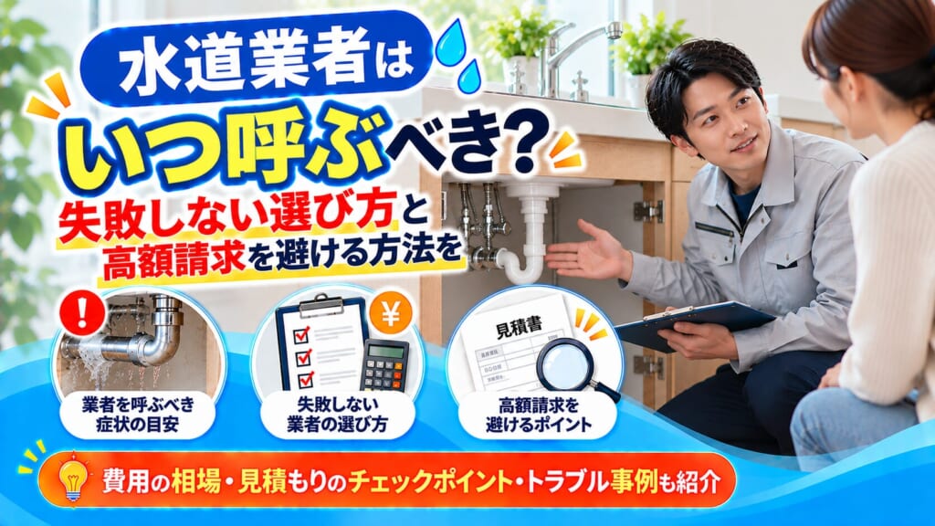 水道業者を呼ぶタイミング解説