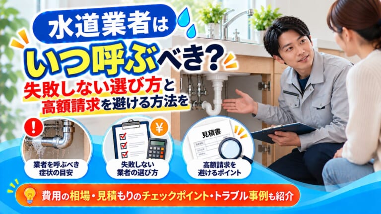 水道業者を呼ぶタイミング解説